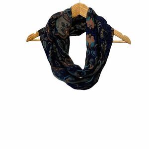 Blue Paisley Print Lightweight Infinity Scarf